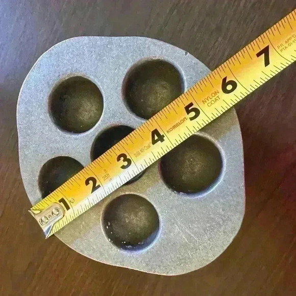 4 Escargot/ebelskiver Pans. 6 Compartment. Vintage. Metal. Heavy. Pre-owned - Picture 8 of 10